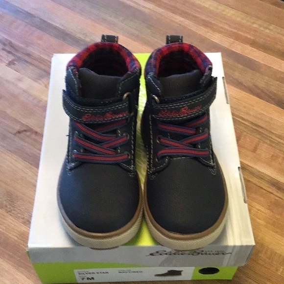 Eddie Bauer Silver Star Navy and RedToddler work boots.- NWB NWT  Size 7. - Picture 3 of 8